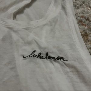 RARE lululemon white script all tied up tank